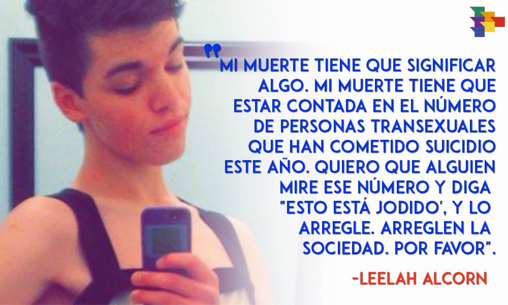 Leelah Alcorn, la adolescente trans que inundó las noticias en EEUU. Se suicidó tras ser forzada por sus padres conservadores a pasar por una de las terapias que promociona Julio Rosas.