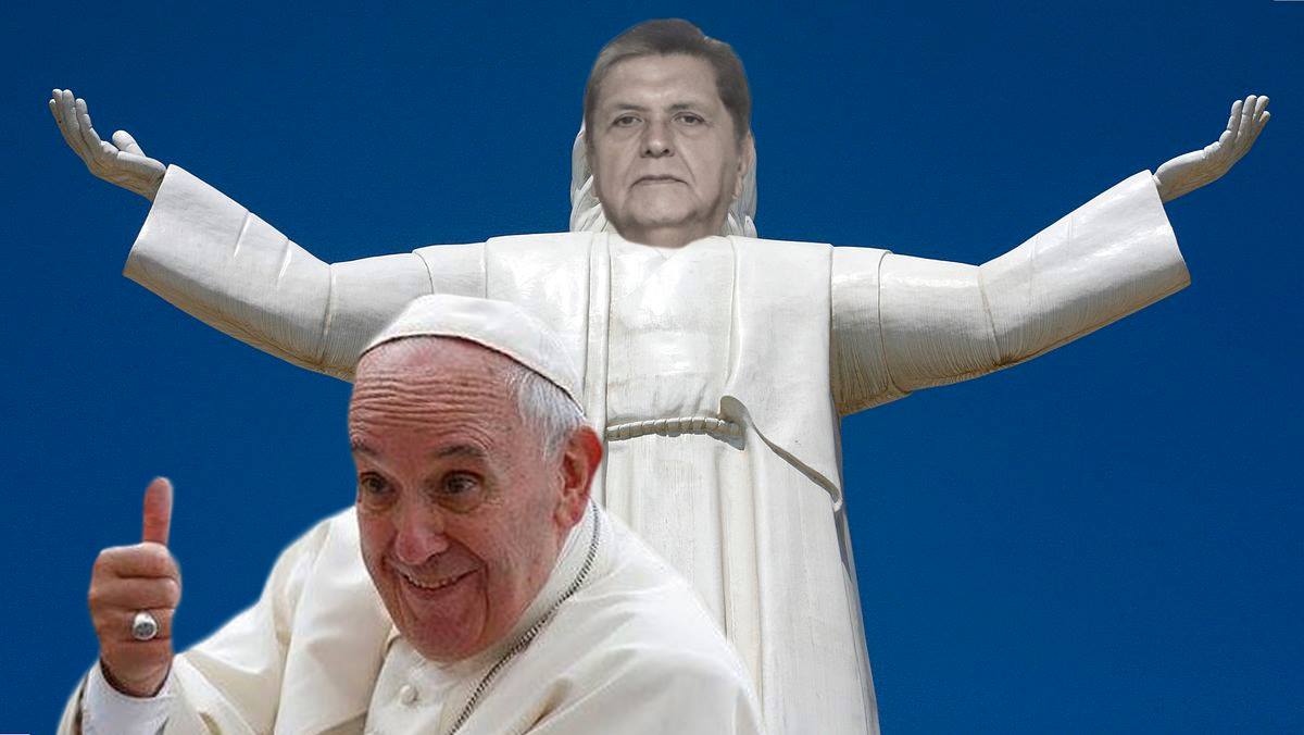 El Papa visitando a Dios. Imagen: Útero.Pe