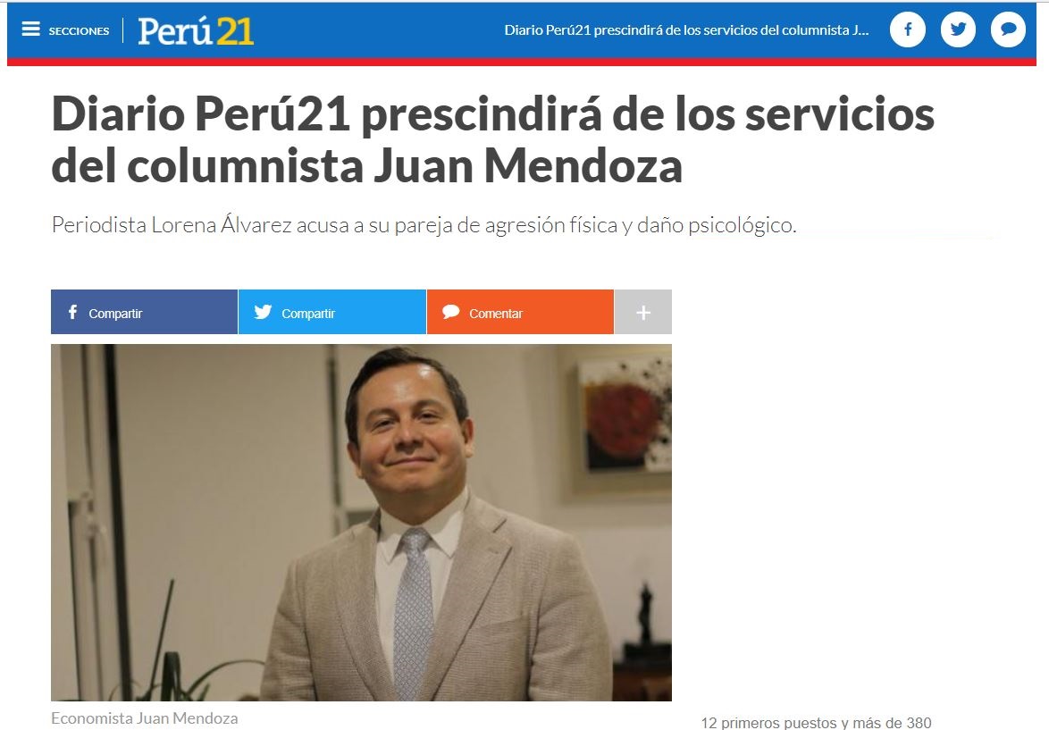 Imagen: captura web Perú 21