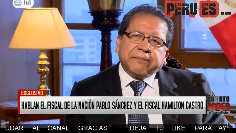 Fiscal Pablo Sánchez, en Cuarto Poder, asegurando que la denuncia de Fuerza Popular es una revancha por las investigaciones en su contra. Imagen: Captura web Youtube
