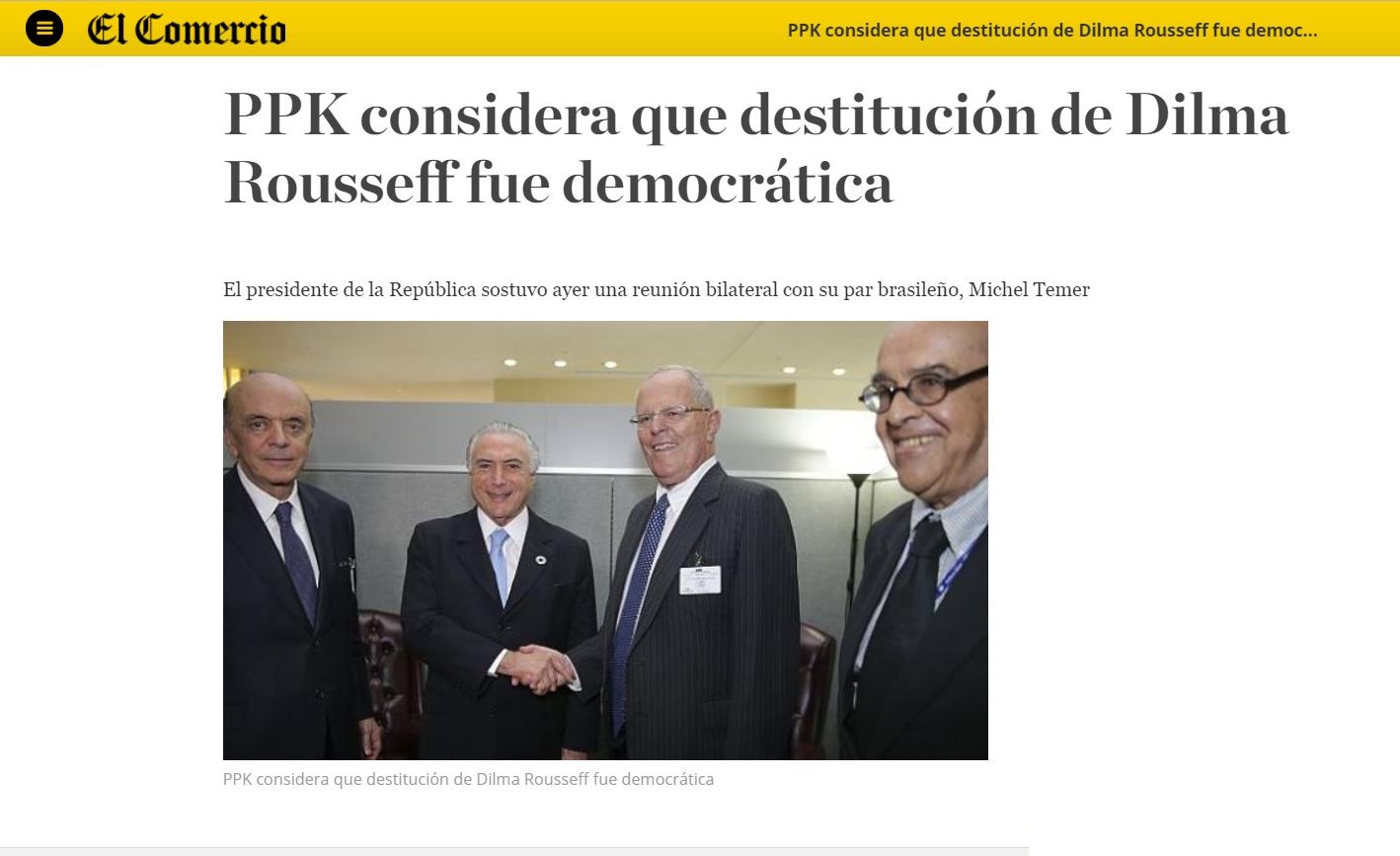 Lo mismo que le hicieron a Dilma le están haciendo a PPK. Imagen: captura El Comercio