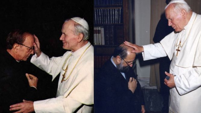 Maciel y Figari fueron tocados por el Santo Juan Pablo II Imágenes vía: ECCE CHRISTIANUS Y LAS LÍNEAS TORCIDAS 