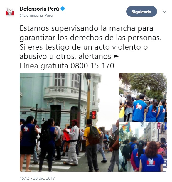 También se dieron una vueltita por la marcha para supervisar. Sería bravazo que también se dieran otra vueltita por la Municipalidad de Lima. Foto: Captura web Twitter