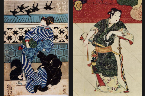 Dibujo de Izumo no Okuni, 1572 - *