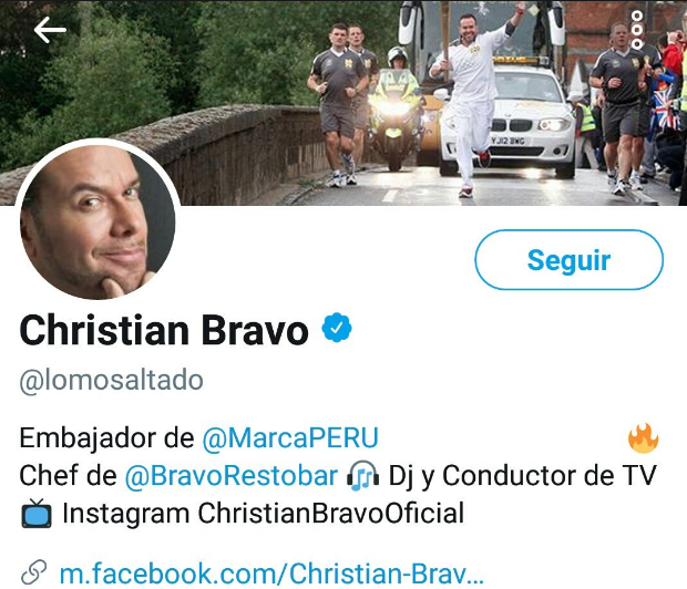 Embajador de la Marca Perú. Imagen: captura Twitter
