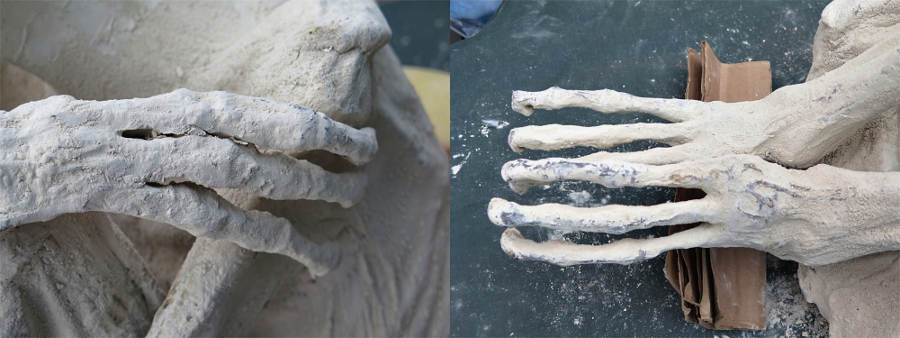 Esta imagen muestra las grotescas modificaciones en pies y manos de la momias María. Fotos: Cortesía de Steve Mera.