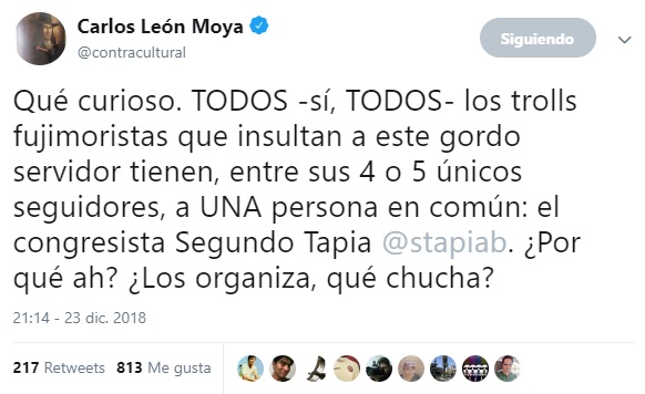 Manya, ¿en qué momento le verificaron la cuenta a Carlos León Moya y para cuando la mía? Foto: Captura / Twitter 