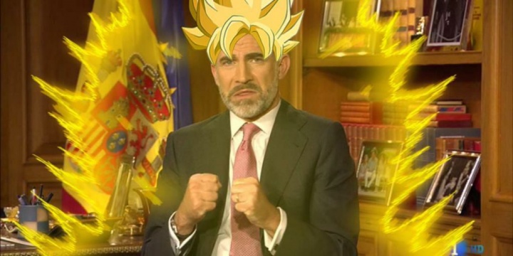 El rey de España convertido en el legendario guerrero que lanza la Onda Vital. Foto: Es un meme