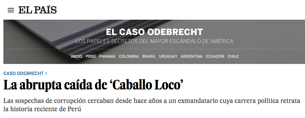 Pocas veces se ve en el Perú un titular así cuando se escribe sobre Alan García. Imagen: captura web