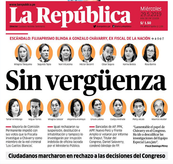 La portada de hoy de La República sintetiza todo el Perú en estos momentos. 
