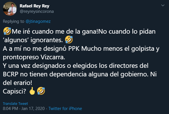 El siempre fálico Rafael Rey. Foto: Captura/Twitter